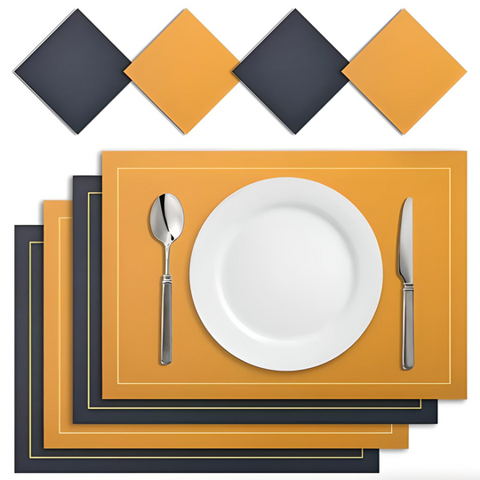 Doublesided Modern Leather Placemats Table Mats - lafenora