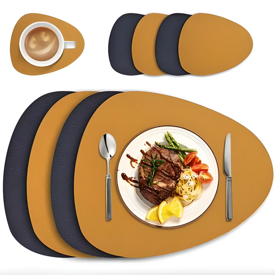 Doublesided Modern Leather Placemats Table Mats - lafenora
