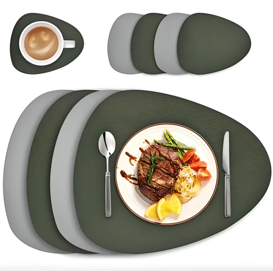 Doublesided Modern Leather Placemats Table Mats - lafenora