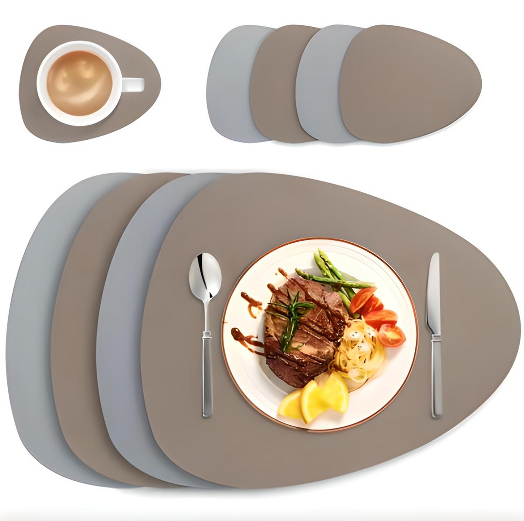 Doublesided Modern Leather Placemats Table Mats - lafenora