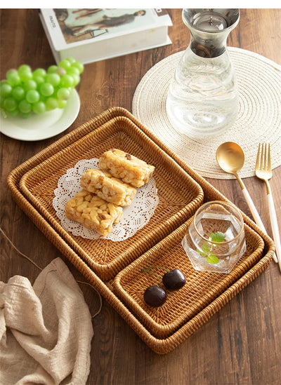 Handwoven Dinner Square Tray - lafenora