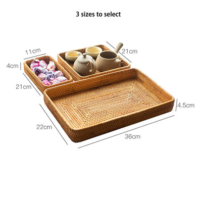 Handwoven Dinner Square Tray - lafenora