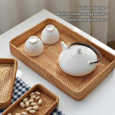 Handwoven Dinner Square Tray - lafenora