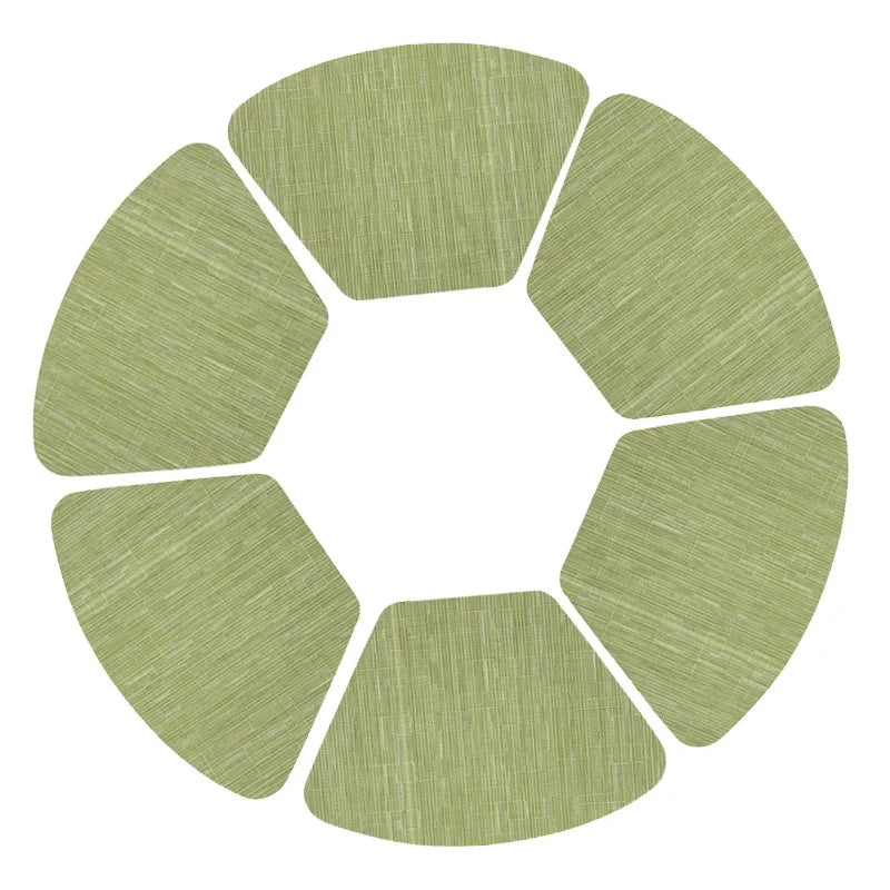 Set of 4 Round Woven Vinyl Placemats – Heat Resistant Non-Slip Table Mats for Indoor &amp; Outdoor Use - lafenora
