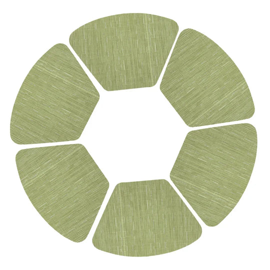 Set of 4 Round Woven Vinyl Placemats – Heat Resistant Non-Slip Table Mats for Indoor &amp; Outdoor Use - lafenora