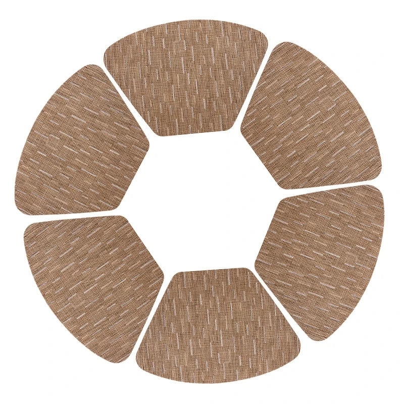 Set of 4 Round Woven Vinyl Placemats – Heat Resistant Non-Slip Table Mats for Indoor &amp; Outdoor Use - lafenora
