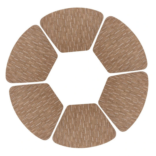 Set of 4 Round Woven Vinyl Placemats – Heat Resistant Non-Slip Table Mats for Indoor &amp; Outdoor Use - lafenora