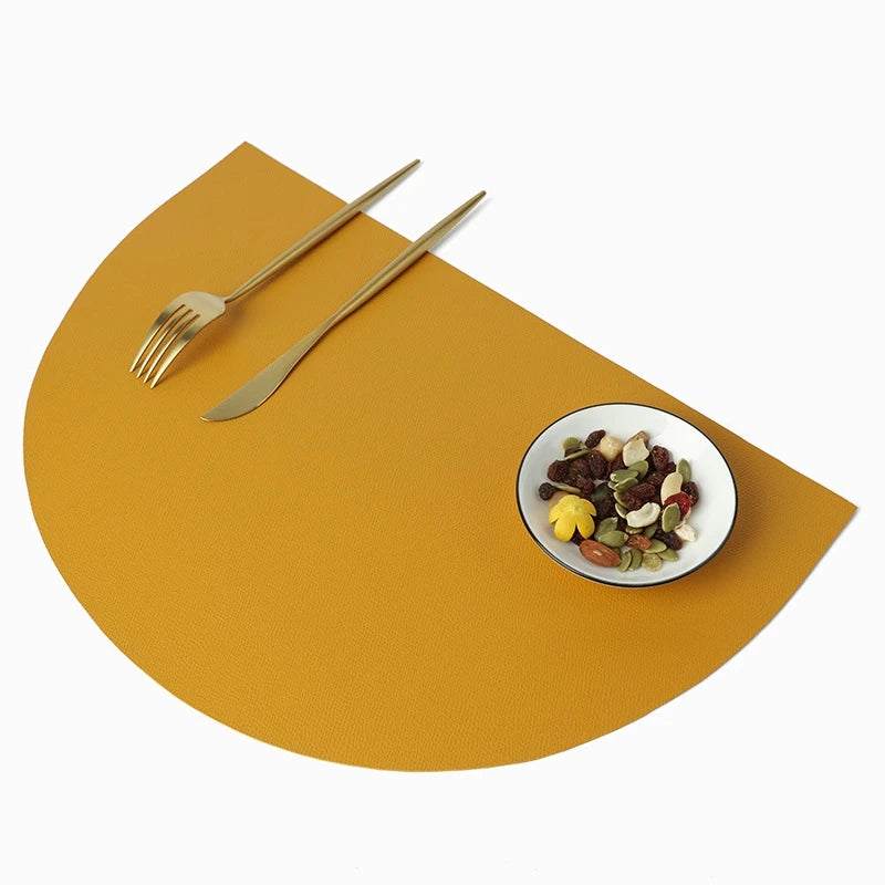Set of 4 PU Leather Placemats – Heat Resistant Non-Slip Table Mats for Dining & Kitchen - lafenora