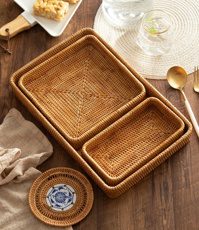 Handwoven Dinner Square Tray - lafenora
