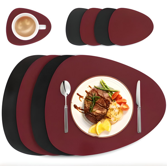 Doublesided Modern Leather Placemats Table Mats - lafenora