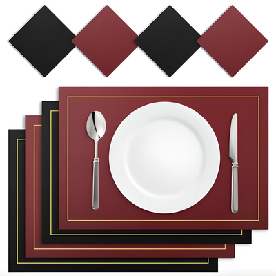 Doublesided Modern Leather Placemats Table Mats - lafenora