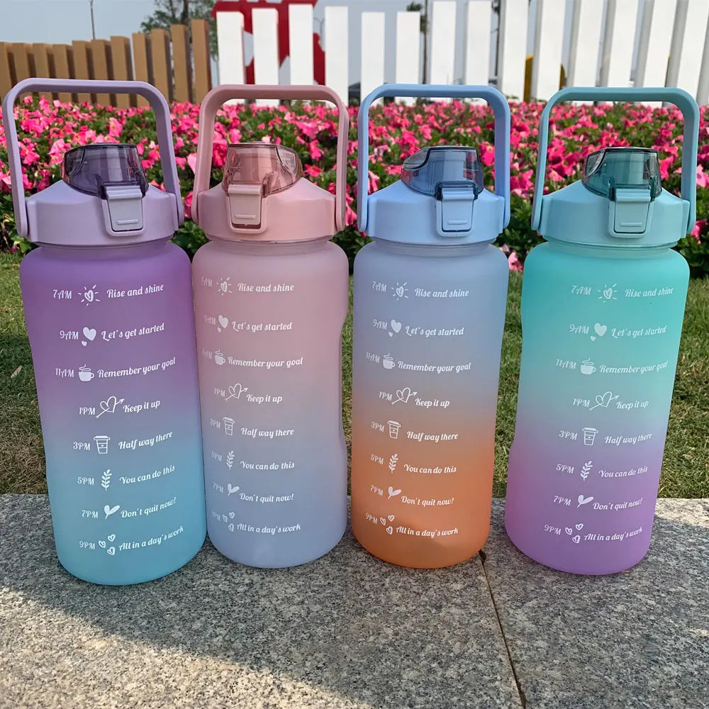 BPA Free Sports Water Bottle With Time Marker - lafenora