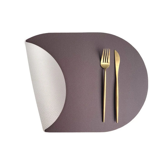 4-Pack Faux Leather Oval Placemats – Washable, Non-Slip, Oil-Proof &amp; Stain-Resistant Table Mats - lafenora