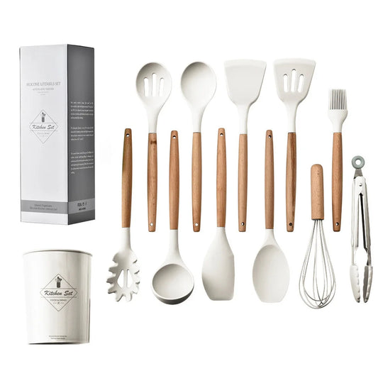 12pcs Silicone Non-Stick Cooking Utensil Set - lafenora