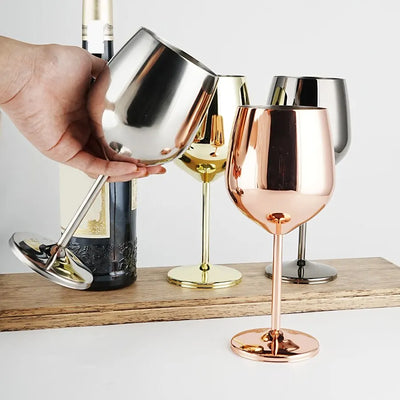 3pcs Stainless Steel Cocktail and Wine Glasses
