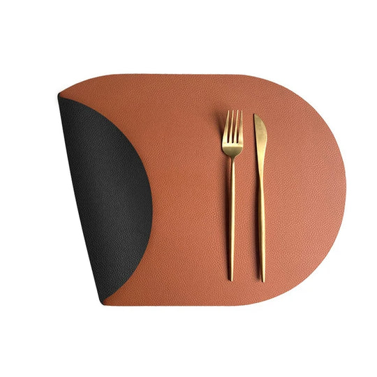 4-Pack Faux Leather Oval Placemats – Washable, Non-Slip, Oil-Proof &amp; Stain-Resistant Table Mats - lafenora
