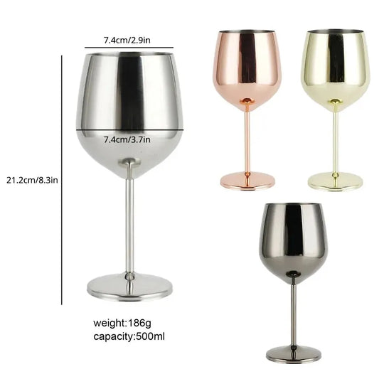 3pcs Stainless Steel Cocktail and Wine Glasses - lafenora