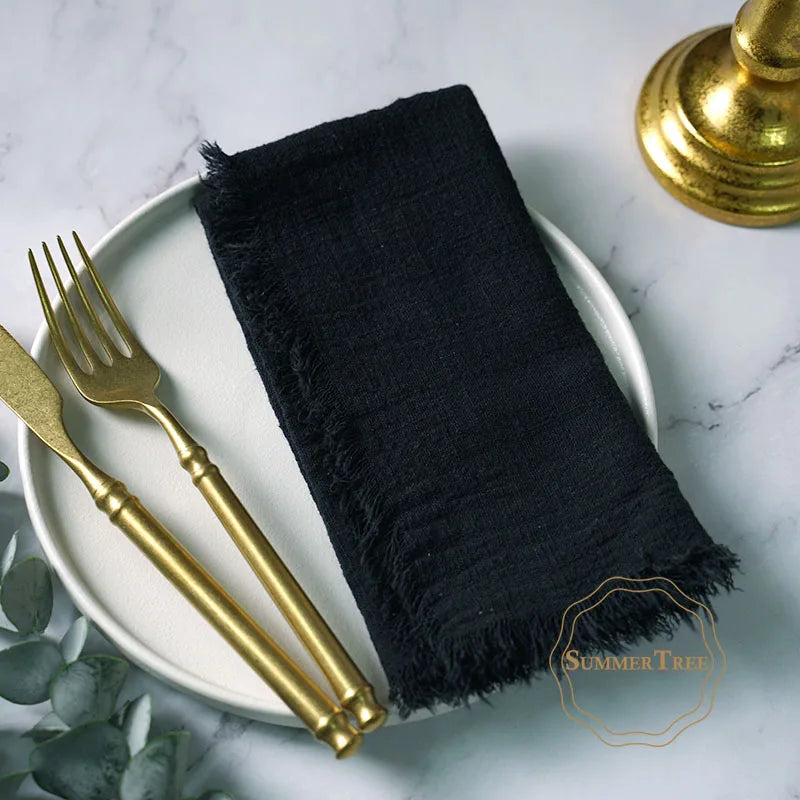 12-Pack Rustic Cotton Gauze Cloth Napkins 41×41cm for Dining, Weddings &amp; Parties - lafenora