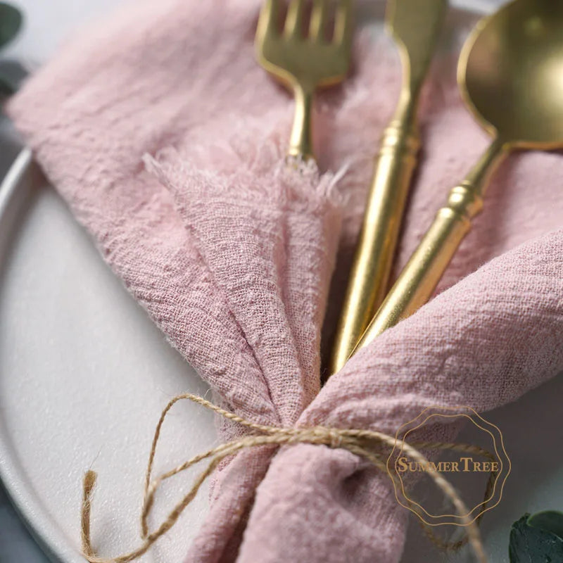 12-Pack Rustic Cotton Gauze Cloth Napkins 41×41cm for Dining, Weddings &amp; Parties - lafenora
