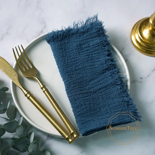 12-Pack Rustic Cotton Gauze Cloth Napkins 41×41cm for Dining, Weddings &amp; Parties - lafenora