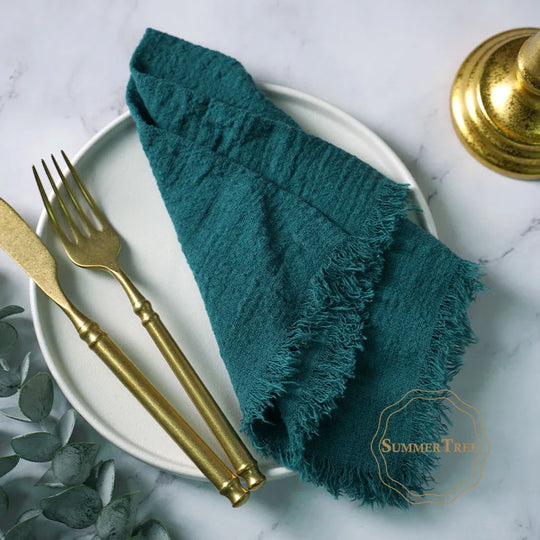 12-Pack Rustic Cotton Gauze Cloth Napkins 41×41cm for Dining, Weddings &amp; Parties - lafenora
