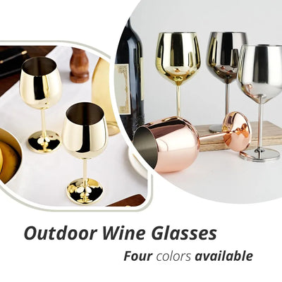 3pcs Stainless Steel Cocktail and Wine Glasses