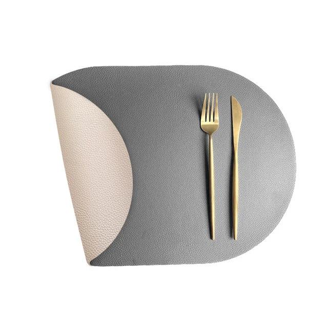 4-Pack Faux Leather Oval Placemats – Washable, Non-Slip, Oil-Proof &amp; Stain-Resistant Table Mats - lafenora
