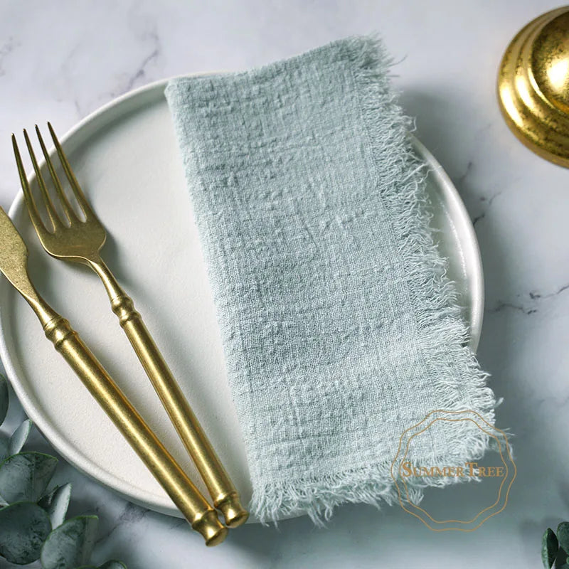 12-Pack Rustic Cotton Gauze Cloth Napkins 41×41cm for Dining, Weddings &amp; Parties - lafenora