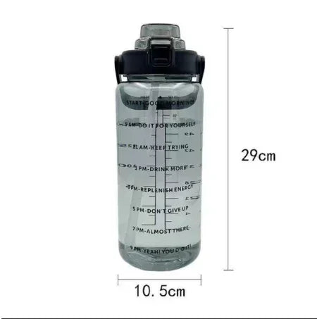 2L Portable Water Bottle With Time Marker - lafenora