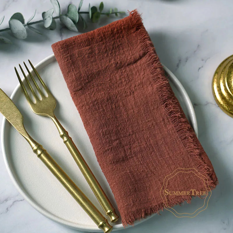 12-Pack Rustic Cotton Gauze Cloth Napkins 41×41cm for Dining, Weddings &amp; Parties - lafenora