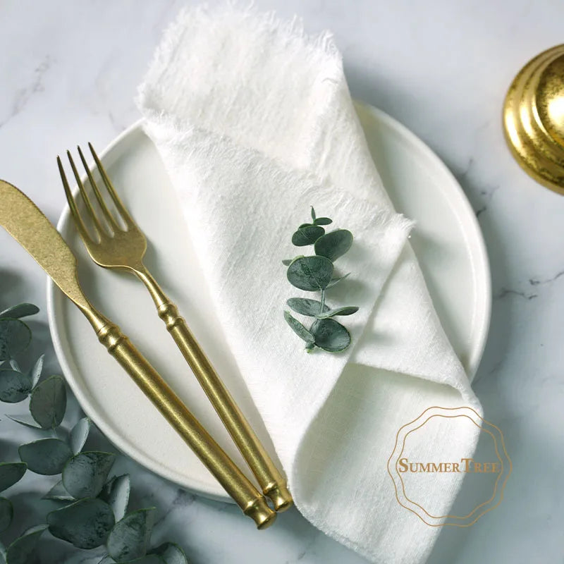 12-Pack Rustic Cotton Gauze Cloth Napkins 41×41cm for Dining, Weddings &amp; Parties - lafenora