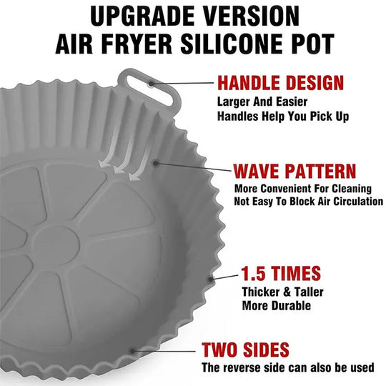 Reusable Silicone Air Fryers Oven Baking Tray - lafenora