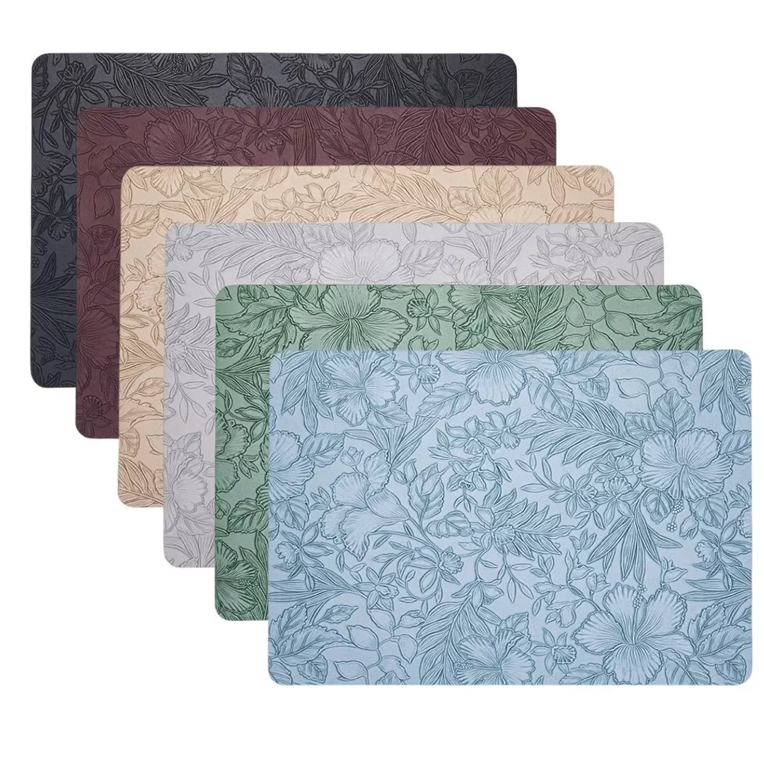 Leather Placemats Heat-Resistant Washable Dining Table Mats Waterproof & Non-Slip - lafenora