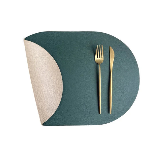 4-Pack Faux Leather Oval Placemats – Washable, Non-Slip, Oil-Proof &amp; Stain-Resistant Table Mats - lafenora