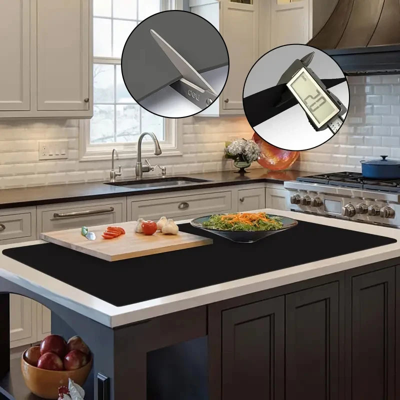 Extra Large Silicone Table Mat 23.6×47.2in Heat-Resistant Countertop Protector Waterproof - lafenora