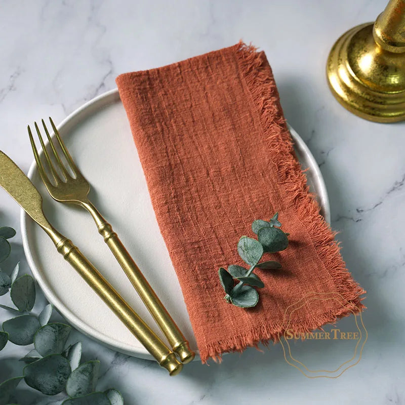 12-Pack Rustic Cotton Gauze Cloth Napkins 41×41cm for Dining, Weddings &amp; Parties - lafenora