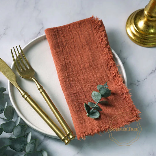 12-Pack Rustic Cotton Gauze Cloth Napkins 41×41cm for Dining, Weddings &amp; Parties - lafenora