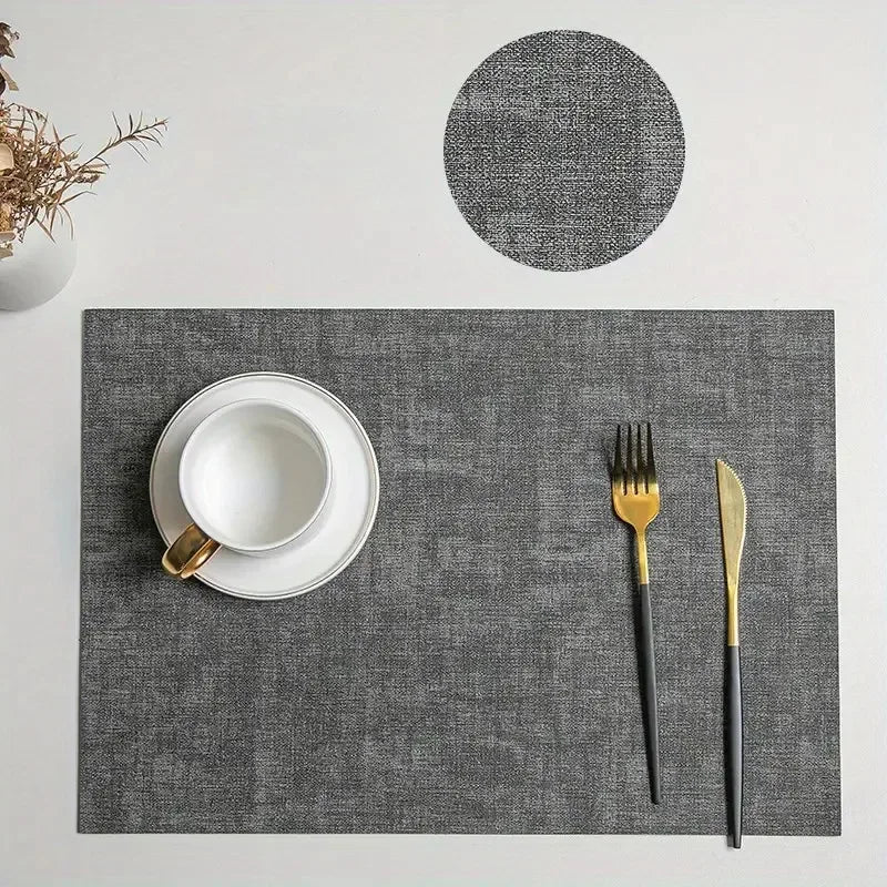 Double-Sided PU Leather Washable Placemats Heat-Resistant Waterproof Non-Slip (4-Pack) - lafenora