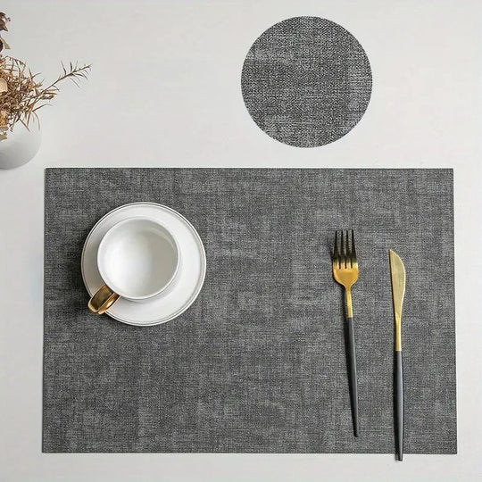 Double-Sided PU Leather Washable Placemats Heat-Resistant Waterproof Non-Slip (4-Pack) - lafenora