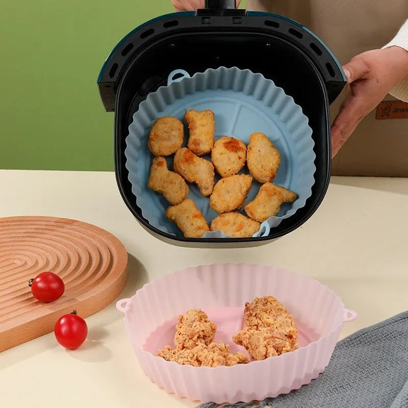 Reusable Silicone Air Fryers Oven Baking Tray - lafenora