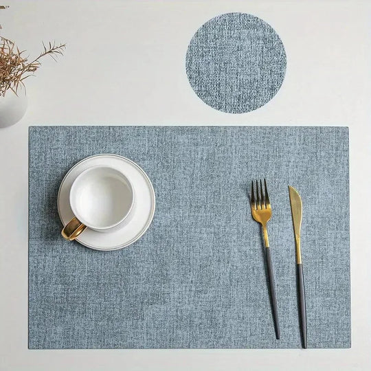 Double-Sided PU Leather Washable Placemats Heat-Resistant Waterproof Non-Slip (4-Pack) - lafenora