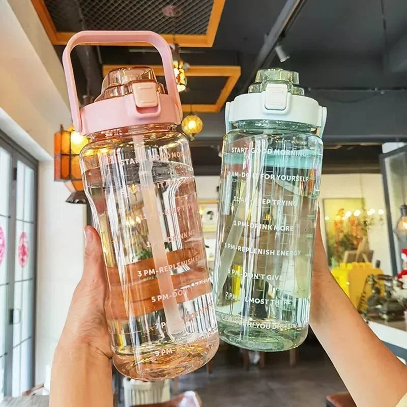 2L Portable Water Bottle With Time Marker - lafenora