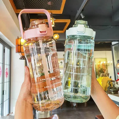 2L Portable Water Bottle With Time Marker - lafenora