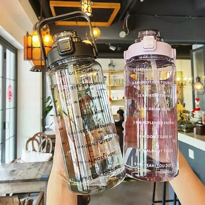 2L Portable Water Bottle With Time Marker - lafenora