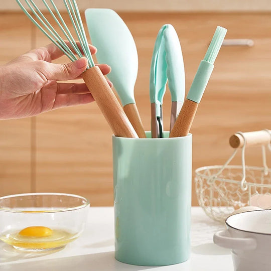 12pcs Silicone Non-Stick Cooking Utensil Set - lafenora