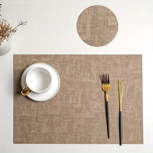 Double-Sided PU Leather Washable Placemats Heat-Resistant Waterproof Non-Slip (4-Pack) - lafenora