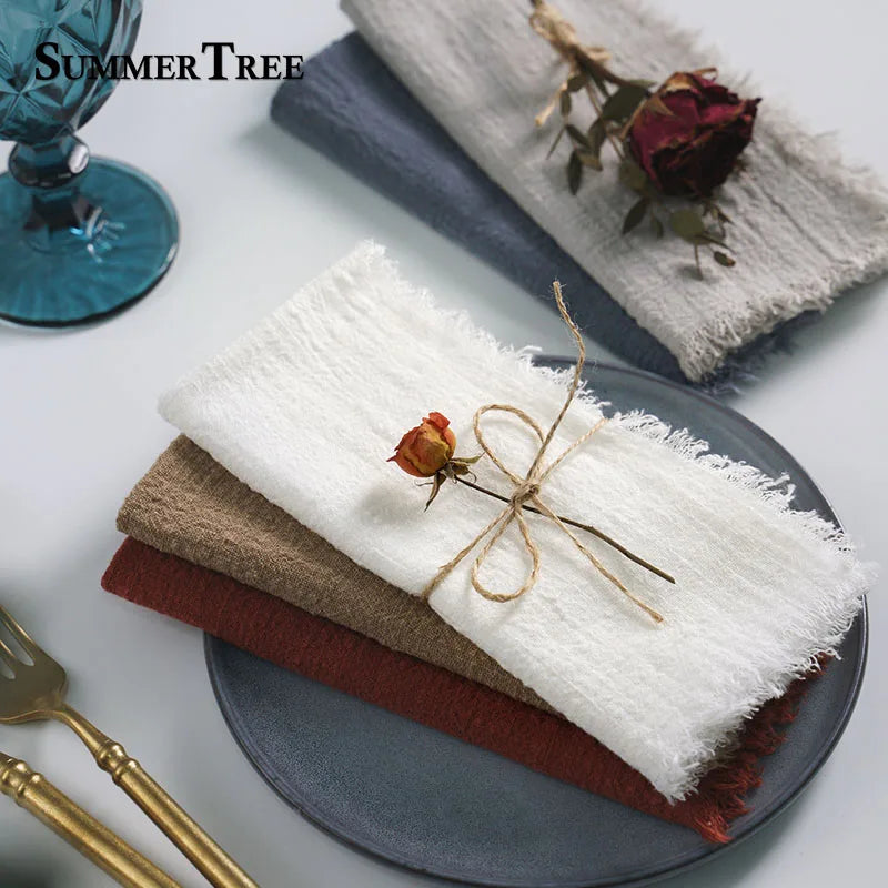 12-Pack Rustic Cotton Gauze Cloth Napkins 41×41cm for Dining, Weddings & Parties - lafenora