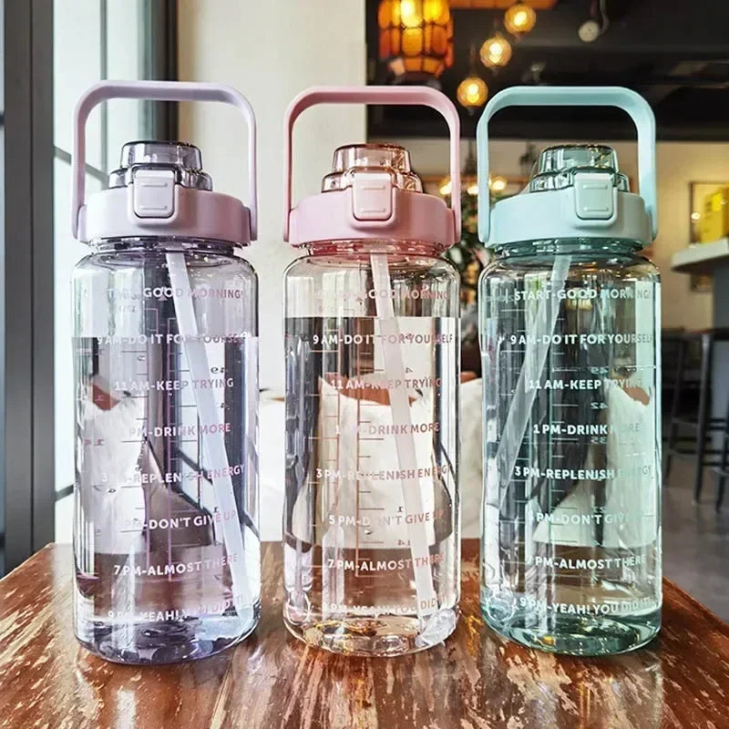 2L Portable Water Bottle With Time Marker - lafenora