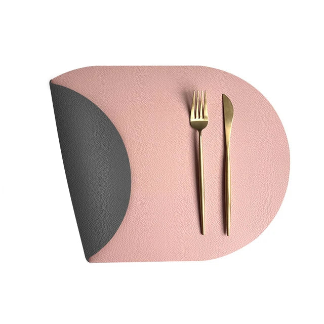 4-Pack Faux Leather Oval Placemats – Washable, Non-Slip, Oil-Proof &amp; Stain-Resistant Table Mats - lafenora
