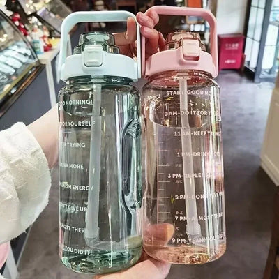 2L Portable Water Bottle With Time Marker - lafenora